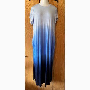 NWT - Lane Bryant Blue Ombre Maxi T-Shirt Dress